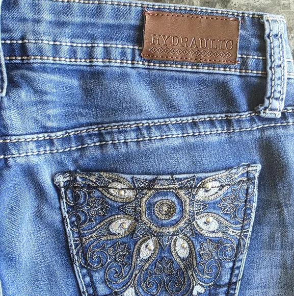Hydraulic Blue Straight Leg Jeans 3/4 - Picture 2 of 5